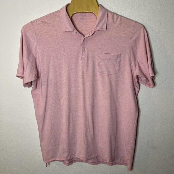 B. Draddy Other - B. Draddy Men's XXL 2XL Pink White Striped Short Sleeve Golf Polo‎ Shirt